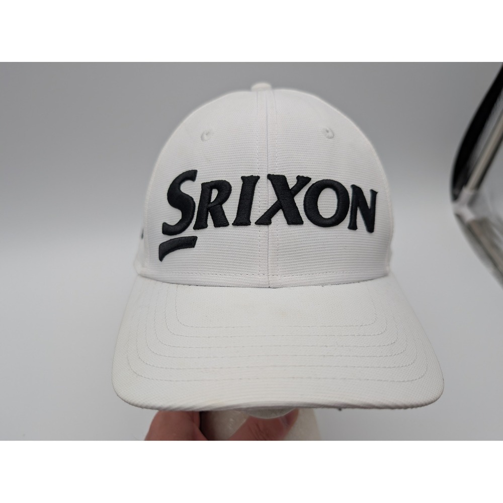 Srixon Golf Hat White Black Embroidered Logo Adjustable Performance Baseball Cap